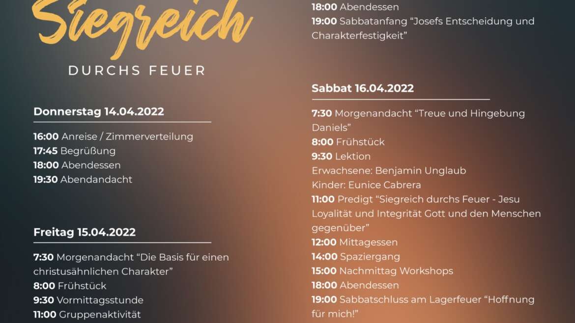 Programm Osterfreizeit